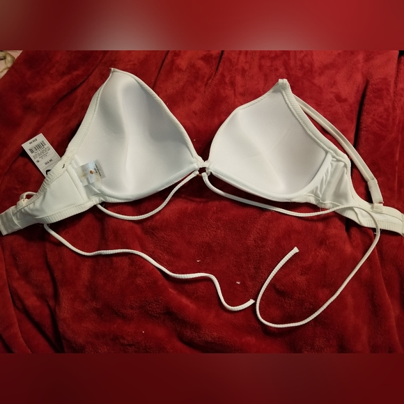 NWT UNDER WIRE PADDED SWIMSUIT BRA ADJUSTABLE STRAP WRAP AROUND DETAIL 38DD - Picture 2 of 2